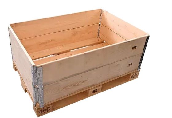 Buon prezzo Casse di stoccaggio in legno pieghevoli Colletti di pallet in legno Colletti a cerniera in linea
