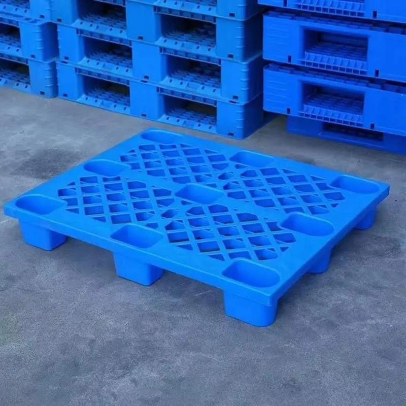 Pallet in plastica a griglia industriale resistente a faccia singola con ingresso a 4 vie, ecologico, riciclato, per logistica e trasporto in magazzino